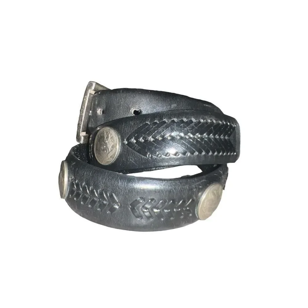 ✨Brighton Onyx Black Leather Conch Golf Belt✨